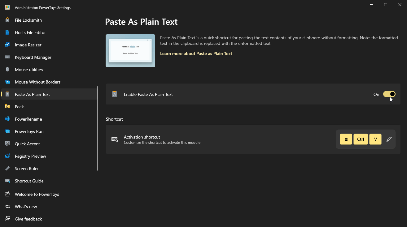 Paste As Plain Text